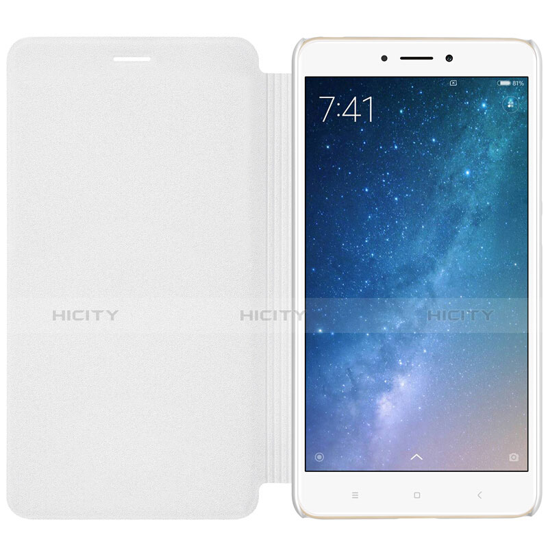 Coque Portefeuille Livre Cuir pour Xiaomi Mi Max 2 Blanc Plus