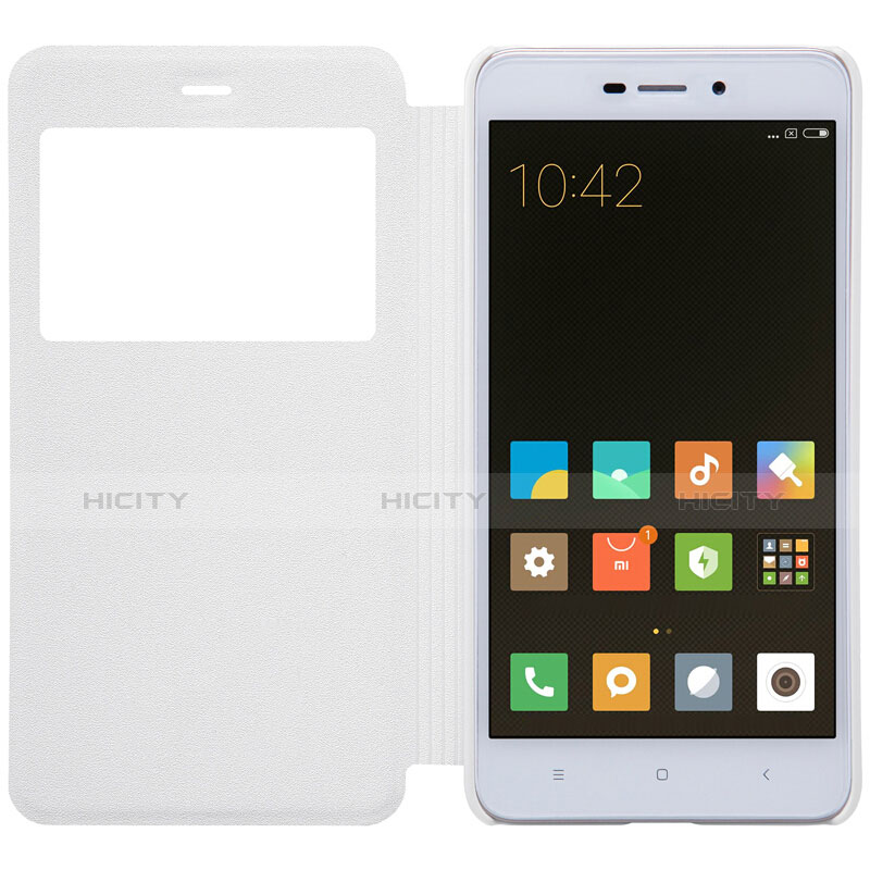 Coque Portefeuille Livre Cuir pour Xiaomi Redmi 4A Blanc Plus