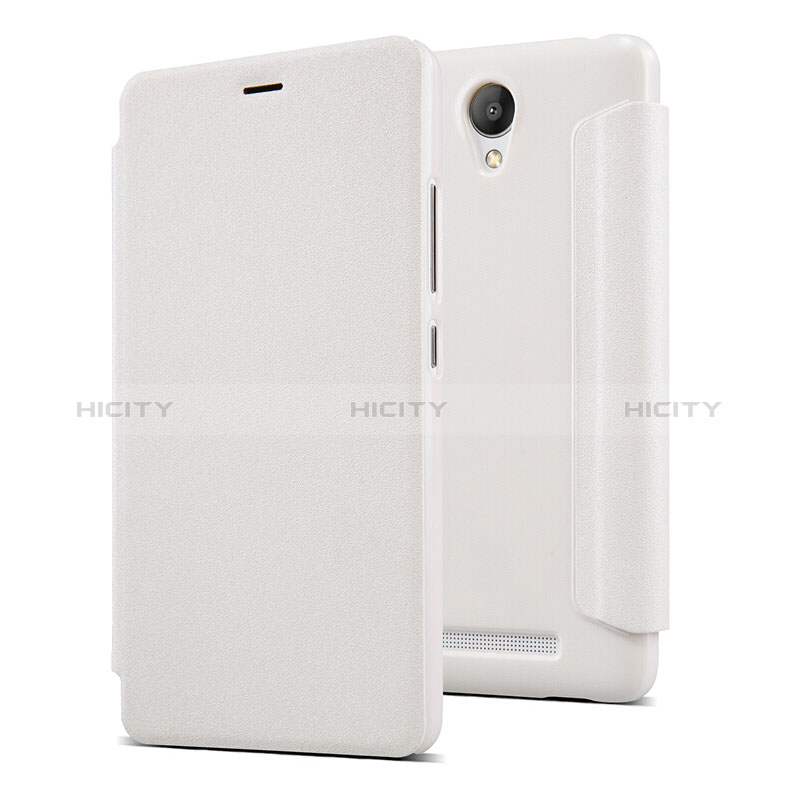 Coque Portefeuille Livre Cuir pour Xiaomi Redmi Note 2 Blanc Plus