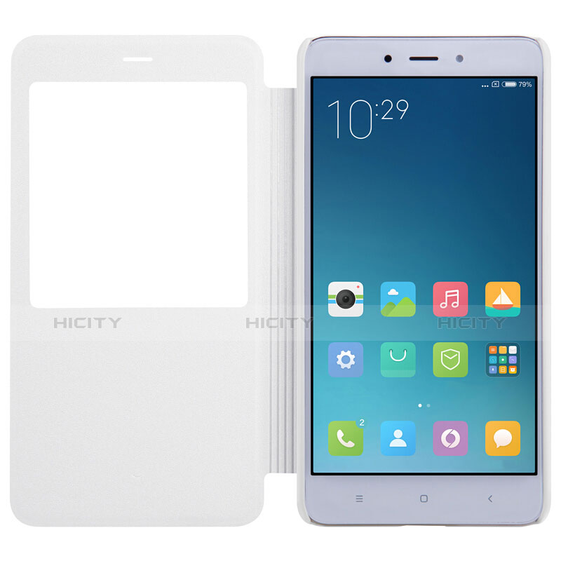 Coque Portefeuille Livre Cuir pour Xiaomi Redmi Note 4 Blanc Plus