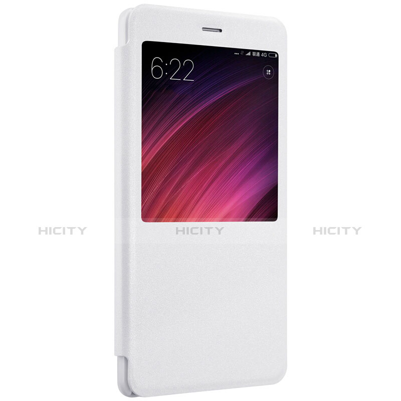 Coque Portefeuille Livre Cuir pour Xiaomi Redmi Note 4 Standard Edition Blanc Plus