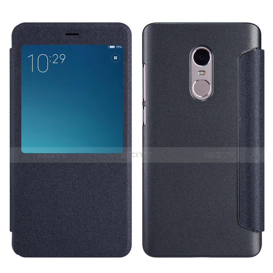 Coque Portefeuille Livre Cuir pour Xiaomi Redmi Note 4X High Edition Noir Plus