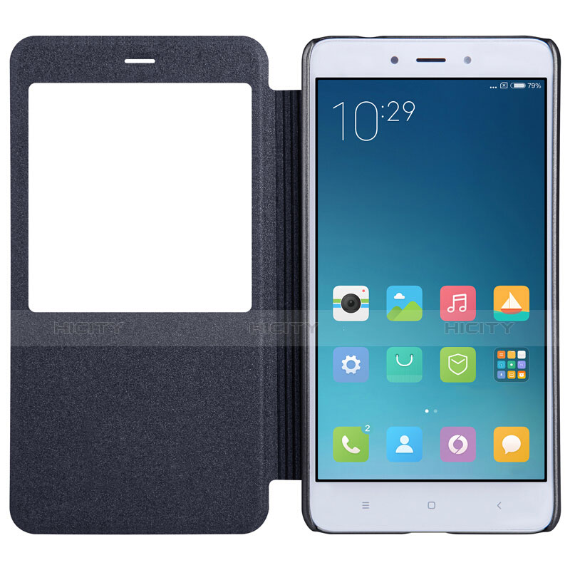 Coque Portefeuille Livre Cuir pour Xiaomi Redmi Note 4X High Edition Noir Plus