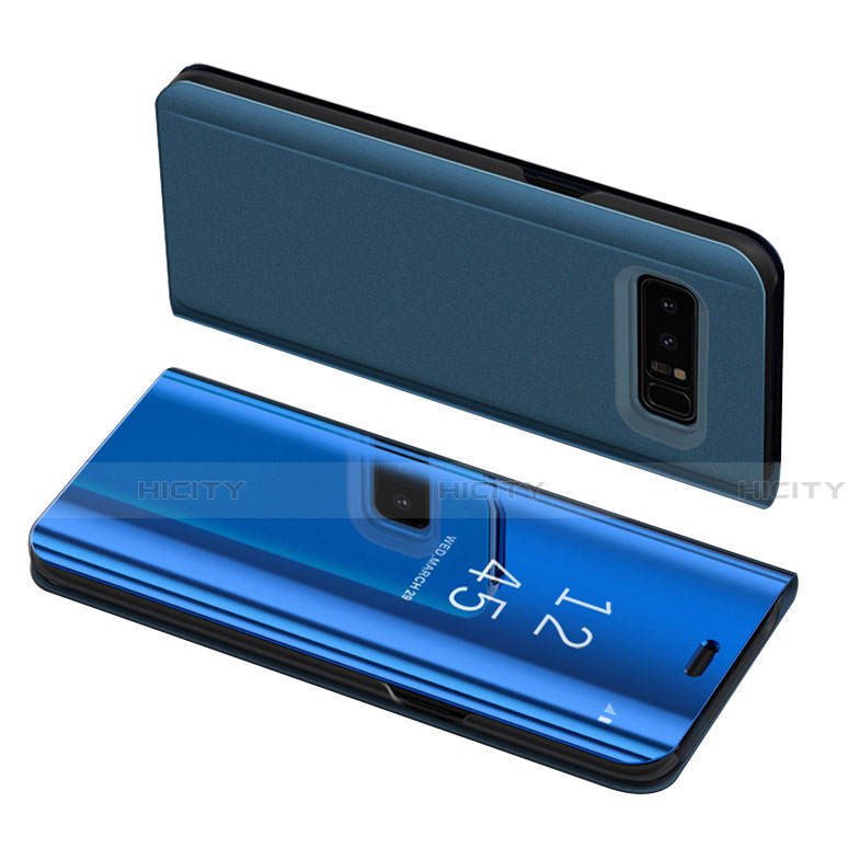 Coque Portefeuille Livre Cuir S01 pour Samsung Galaxy Note 8 Bleu Plus