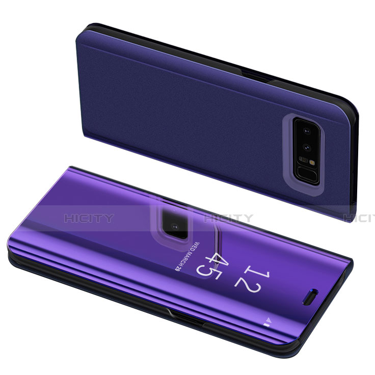 Coque Portefeuille Livre Cuir S01 pour Samsung Galaxy Note 8 Duos N950F Violet Plus