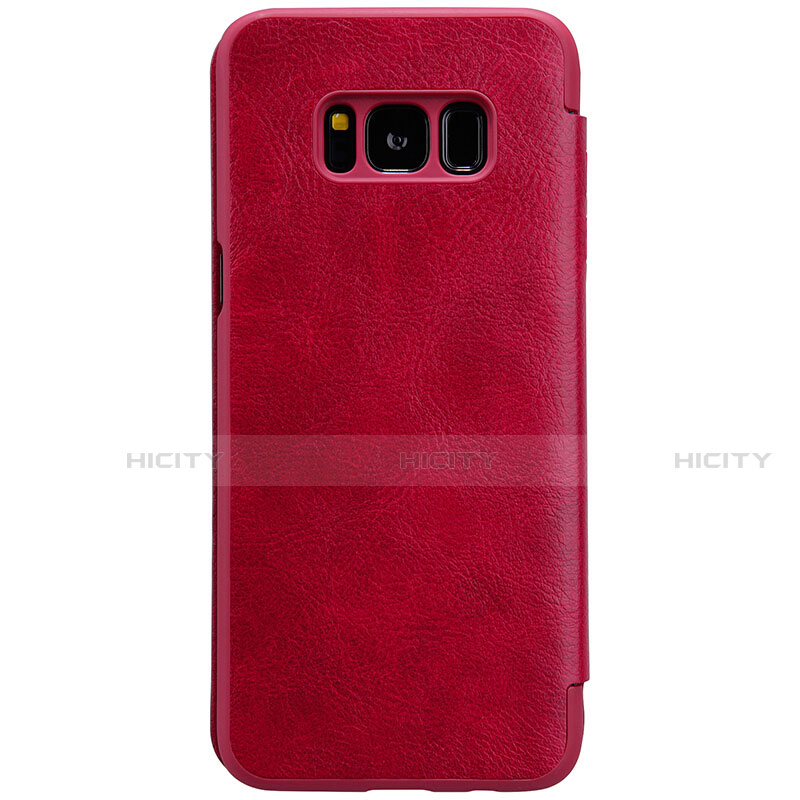 Coque Portefeuille Livre Cuir S01 pour Samsung Galaxy S8 Plus Rouge Plus