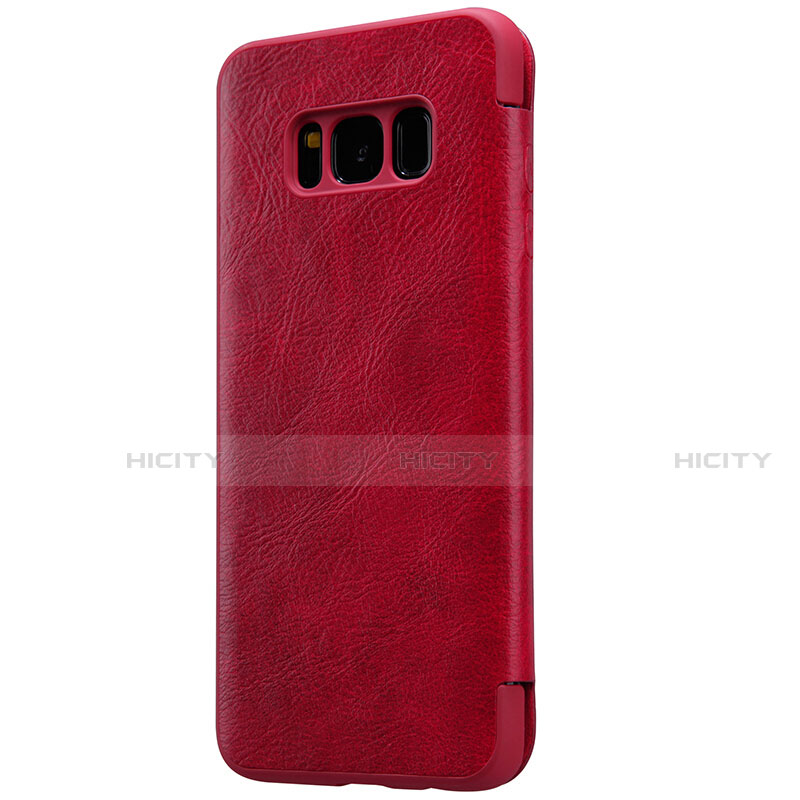 Coque Portefeuille Livre Cuir S01 pour Samsung Galaxy S8 Plus Rouge Plus