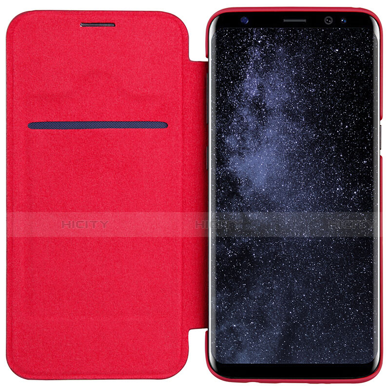 Coque Portefeuille Livre Cuir S01 pour Samsung Galaxy S8 Plus Rouge Plus