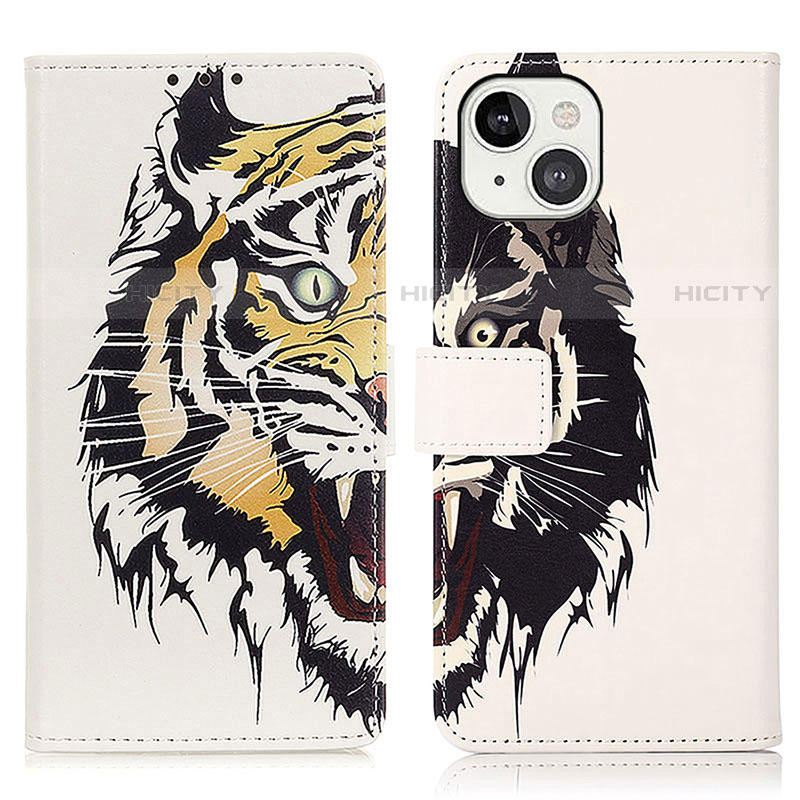 Coque Portefeuille Motif Fantaisie Livre Cuir Etui Clapet A07 pour Apple iPhone 13 Noir Plus