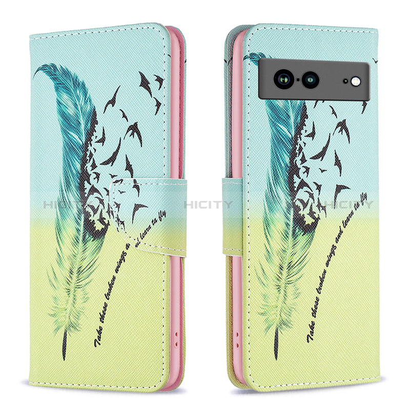 Coque Portefeuille Motif Fantaisie Livre Cuir Etui Clapet B01F pour Google Pixel 7a 5G Plus