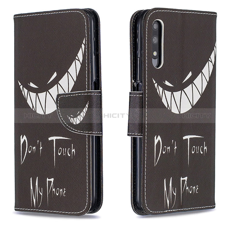 Coque Portefeuille Motif Fantaisie Livre Cuir Etui Clapet B01F pour Huawei P Smart Z (2019) Noir Plus