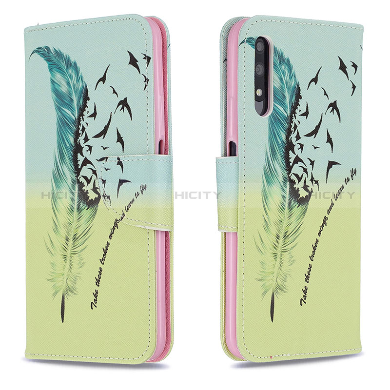 Coque Portefeuille Motif Fantaisie Livre Cuir Etui Clapet B01F pour Huawei P Smart Z (2019) Pastel Vert Plus