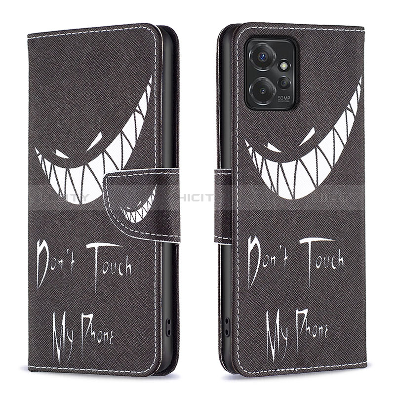 Coque Portefeuille Motif Fantaisie Livre Cuir Etui Clapet B01F pour Motorola Moto G Power 5G (2023) Noir Plus