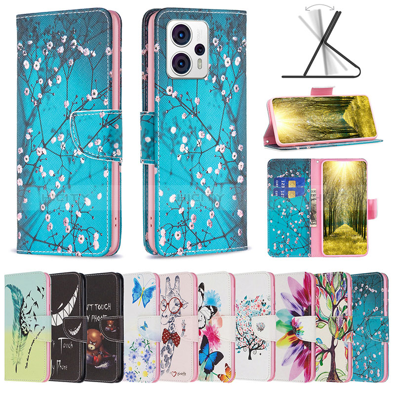 Coque Portefeuille Motif Fantaisie Livre Cuir Etui Clapet B01F pour Motorola Moto G13 Plus