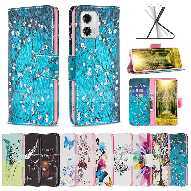 Coque Portefeuille Motif Fantaisie Livre Cuir Etui Clapet B01F pour Motorola Moto G73 5G Plus