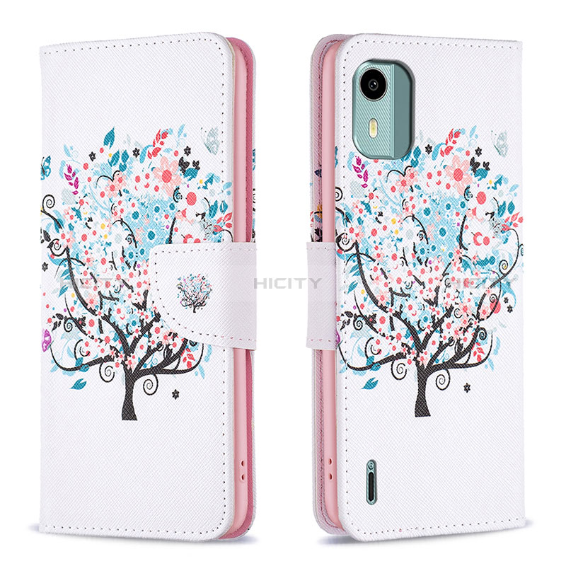 Coque Portefeuille Motif Fantaisie Livre Cuir Etui Clapet B01F pour Nokia C12 Plus