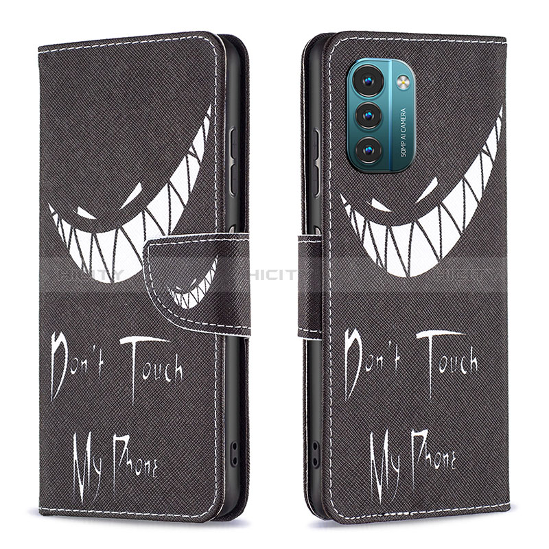 Coque Portefeuille Motif Fantaisie Livre Cuir Etui Clapet B01F pour Nokia G11 Noir Plus