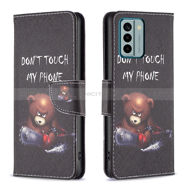 Coque Portefeuille Motif Fantaisie Livre Cuir Etui Clapet B01F pour Nokia G22 Gris Fonce Plus