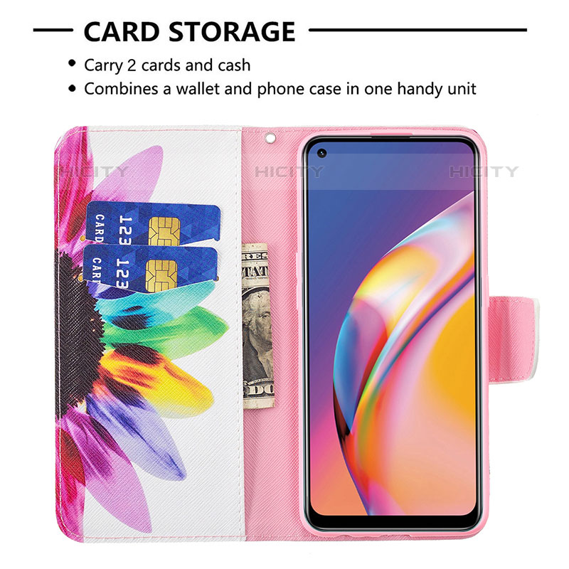 Coque Portefeuille Motif Fantaisie Livre Cuir Etui Clapet B01F pour Oppo A94 4G Plus