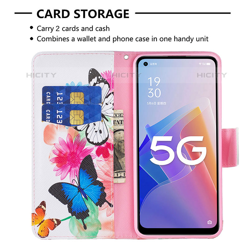 Coque Portefeuille Motif Fantaisie Livre Cuir Etui Clapet B01F pour Oppo F21s Pro 5G Plus