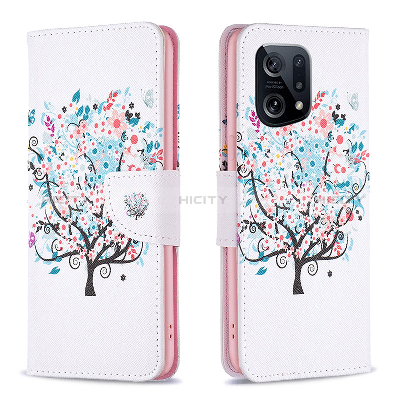 Coque Portefeuille Motif Fantaisie Livre Cuir Etui Clapet B01F pour Oppo Find X5 5G Plus