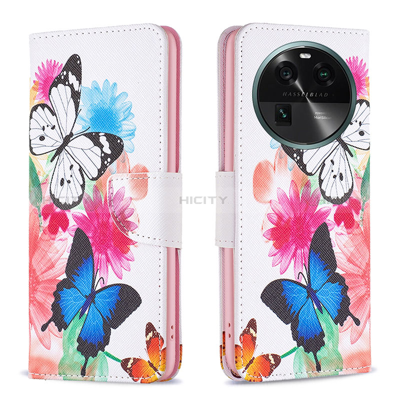 Coque Portefeuille Motif Fantaisie Livre Cuir Etui Clapet B01F pour Oppo Find X6 Pro 5G Colorful Plus