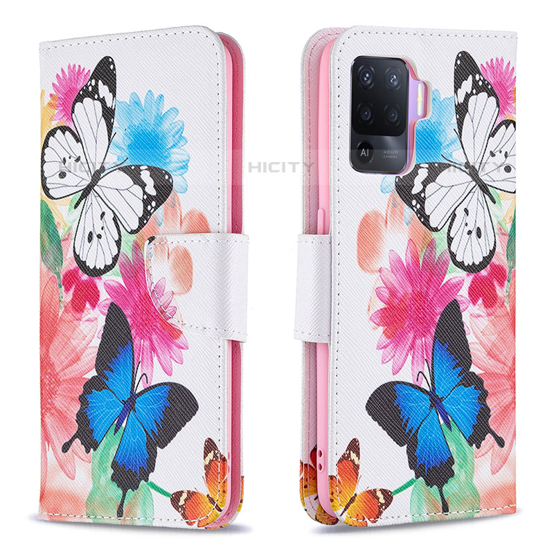 Coque Portefeuille Motif Fantaisie Livre Cuir Etui Clapet B01F pour Oppo Reno5 Lite Colorful Plus