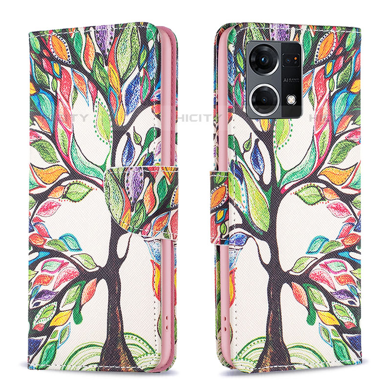 Coque Portefeuille Motif Fantaisie Livre Cuir Etui Clapet B01F pour Oppo Reno7 4G Plus