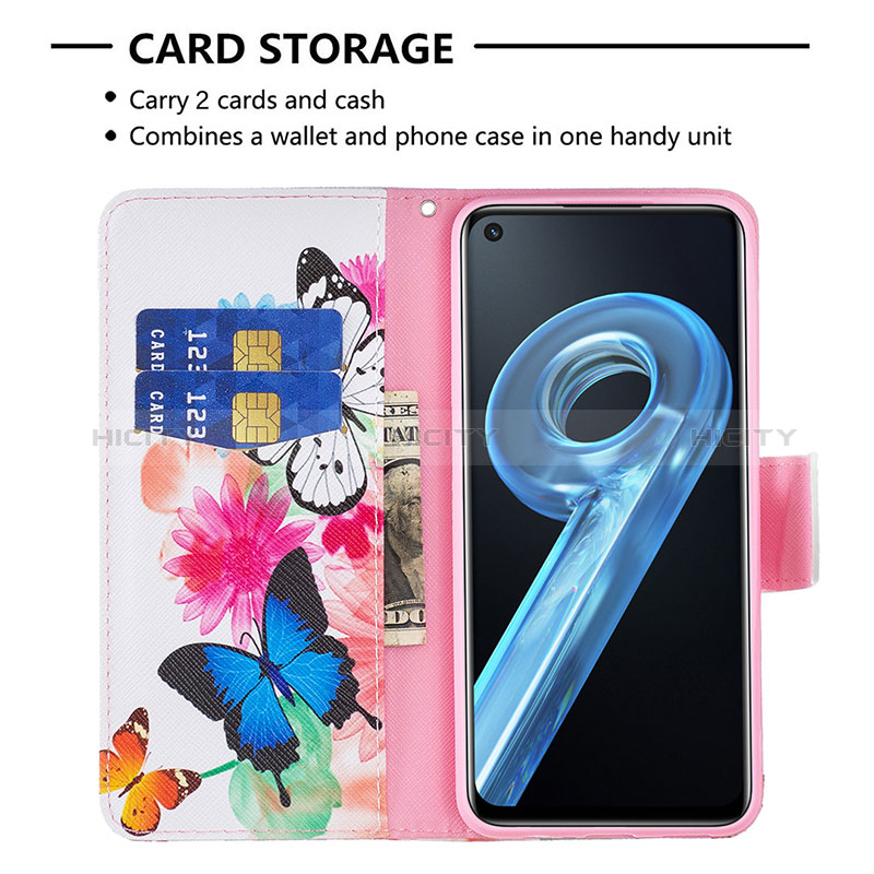 Coque Portefeuille Motif Fantaisie Livre Cuir Etui Clapet B01F pour Realme 9i 4G Plus