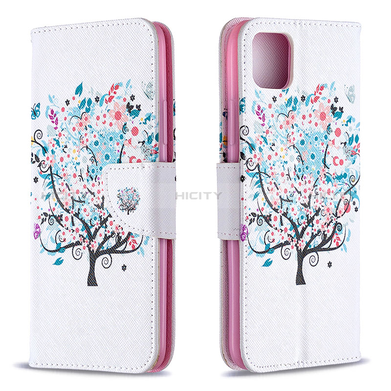 Coque Portefeuille Motif Fantaisie Livre Cuir Etui Clapet B01F pour Realme C11 (2021) Blanc Plus