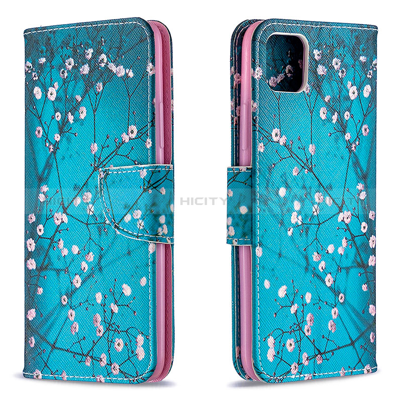 Coque Portefeuille Motif Fantaisie Livre Cuir Etui Clapet B01F pour Realme C11 (2021) Cyan Plus