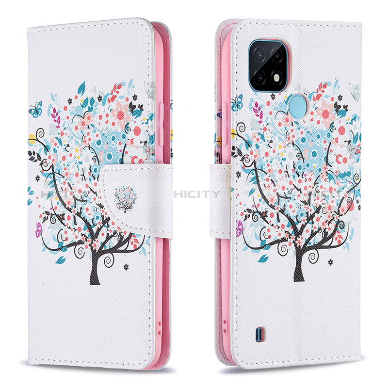 Coque Portefeuille Motif Fantaisie Livre Cuir Etui Clapet B01F pour Realme C21 Plus