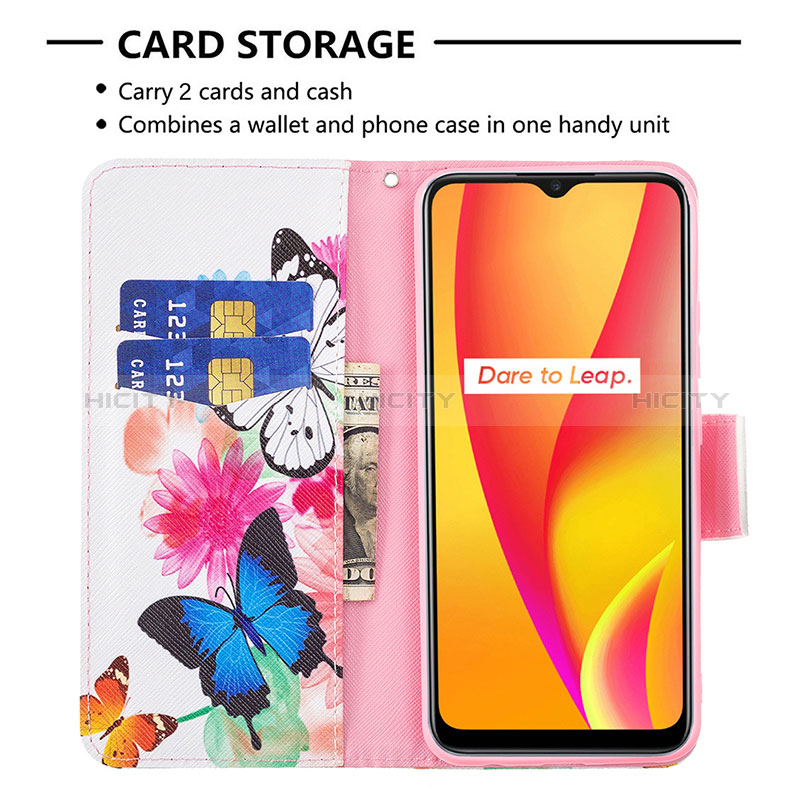 Coque Portefeuille Motif Fantaisie Livre Cuir Etui Clapet B01F pour Realme C25 Plus