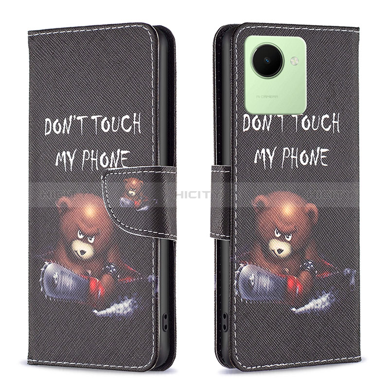 Coque Portefeuille Motif Fantaisie Livre Cuir Etui Clapet B01F pour Realme C30 Plus