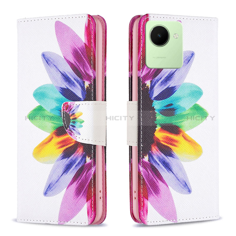 Coque Portefeuille Motif Fantaisie Livre Cuir Etui Clapet B01F pour Realme C30 Plus