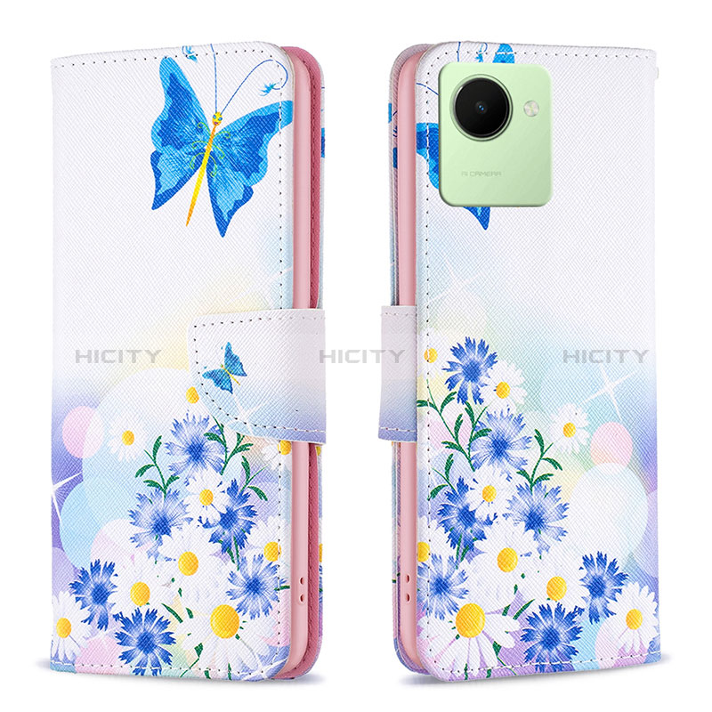 Coque Portefeuille Motif Fantaisie Livre Cuir Etui Clapet B01F pour Realme C30s Plus