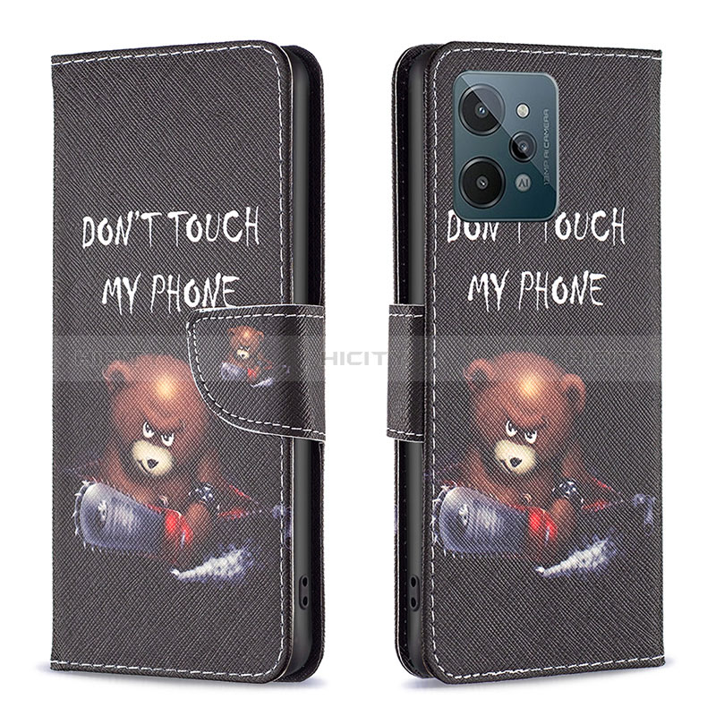 Coque Portefeuille Motif Fantaisie Livre Cuir Etui Clapet B01F pour Realme C31 Plus