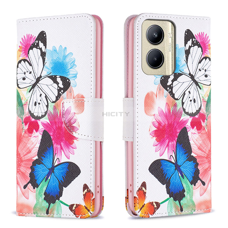 Coque Portefeuille Motif Fantaisie Livre Cuir Etui Clapet B01F pour Realme C33 Colorful Plus