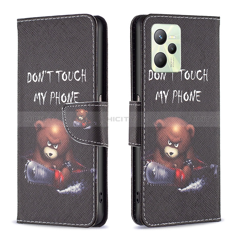 Coque Portefeuille Motif Fantaisie Livre Cuir Etui Clapet B01F pour Realme C35 Plus