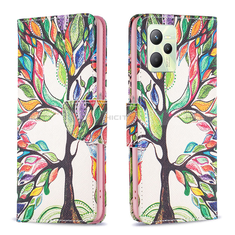 Coque Portefeuille Motif Fantaisie Livre Cuir Etui Clapet B01F pour Realme C35 Plus