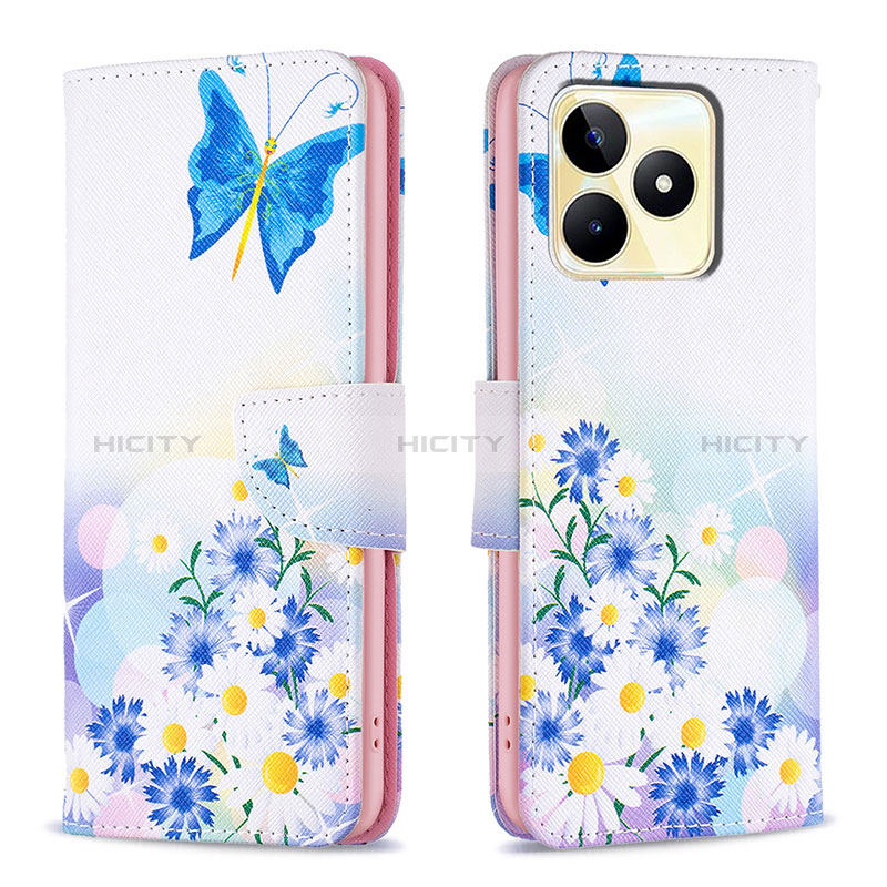 Coque Portefeuille Motif Fantaisie Livre Cuir Etui Clapet B01F pour Realme C51 Plus