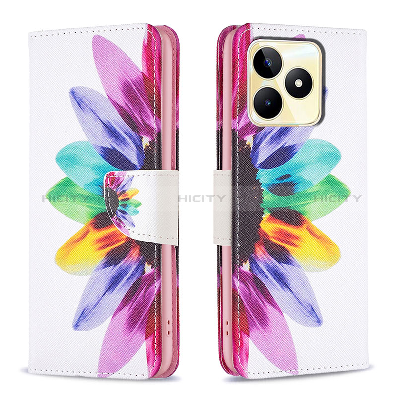 Coque Portefeuille Motif Fantaisie Livre Cuir Etui Clapet B01F pour Realme C53 India Plus