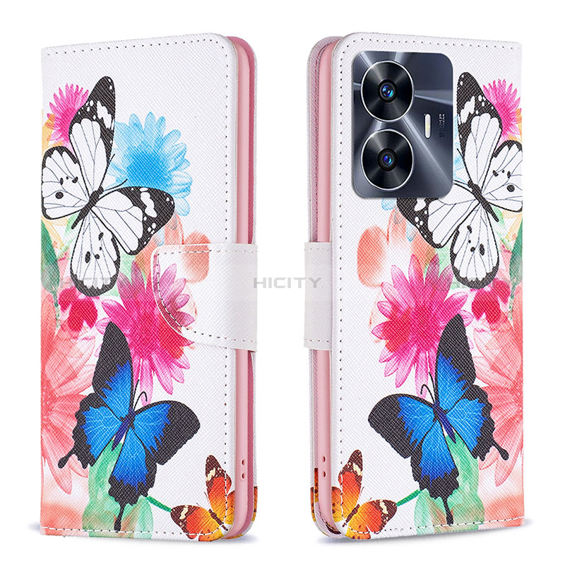 Coque Portefeuille Motif Fantaisie Livre Cuir Etui Clapet B01F pour Realme C55 Colorful Plus