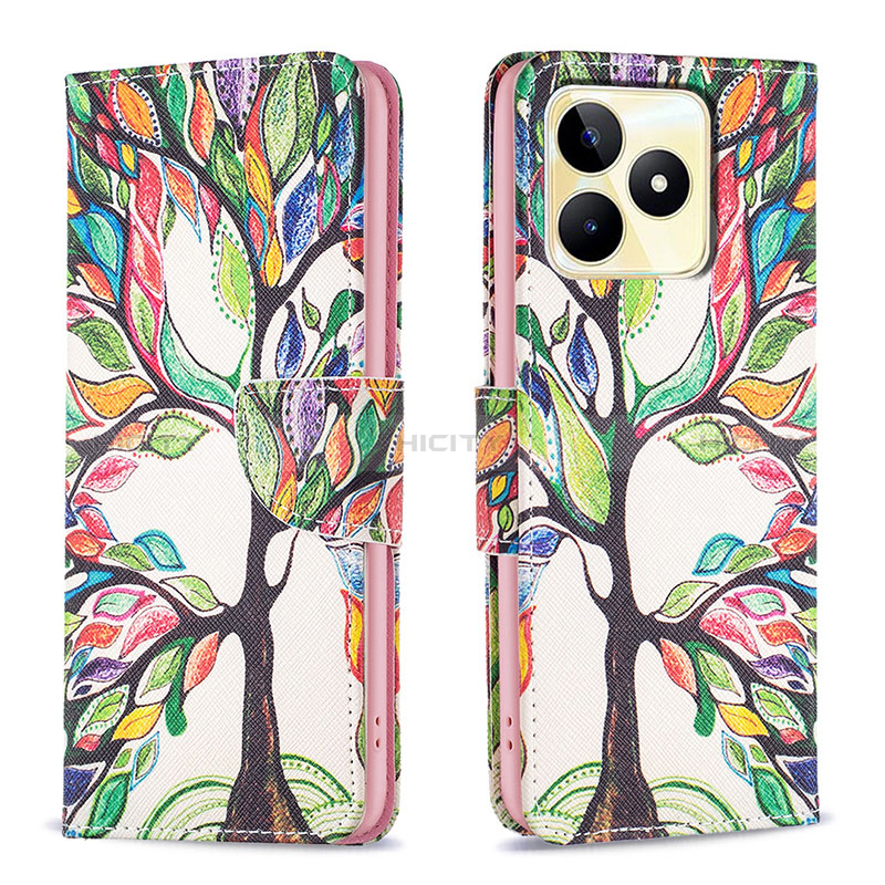 Coque Portefeuille Motif Fantaisie Livre Cuir Etui Clapet B01F pour Realme C67 Plus