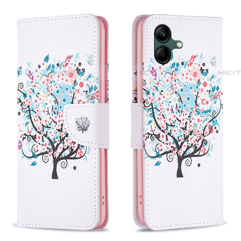 Coque Portefeuille Motif Fantaisie Livre Cuir Etui Clapet B01F pour Samsung Galaxy A04E Blanc Plus