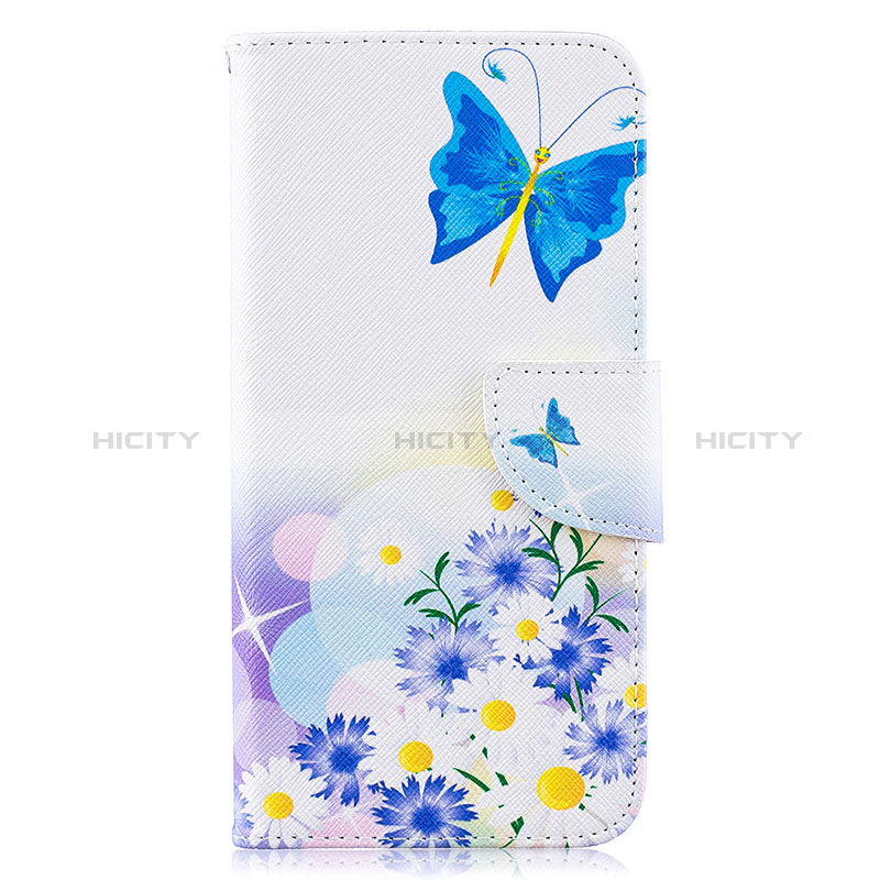 Coque Portefeuille Motif Fantaisie Livre Cuir Etui Clapet B01F pour Samsung Galaxy A10 Bleu Plus