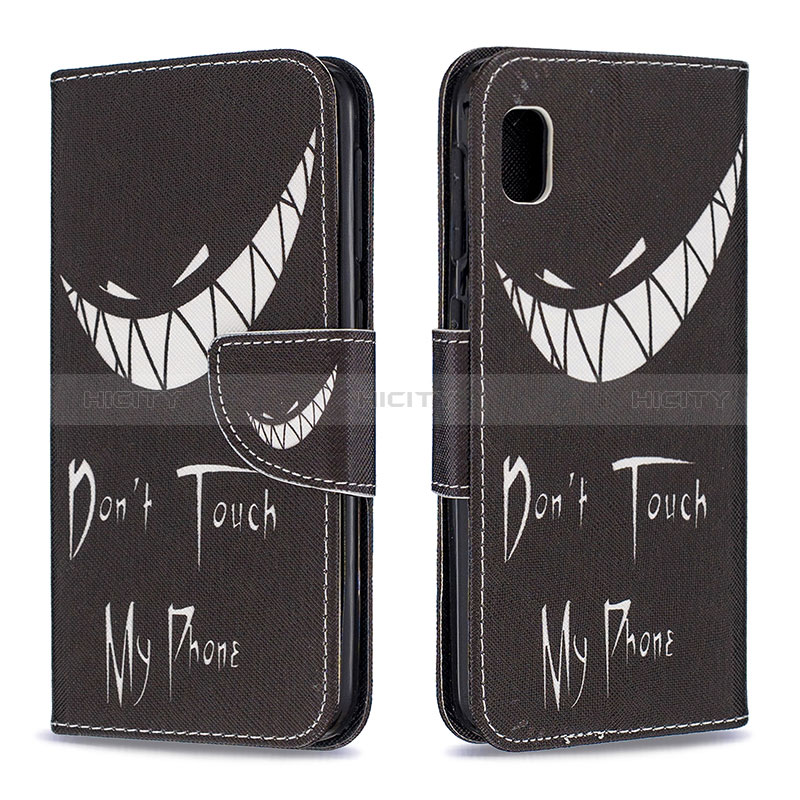 Coque Portefeuille Motif Fantaisie Livre Cuir Etui Clapet B01F pour Samsung Galaxy A10e Noir Plus