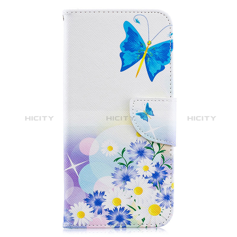 Coque Portefeuille Motif Fantaisie Livre Cuir Etui Clapet B01F pour Samsung Galaxy A20 Bleu Plus