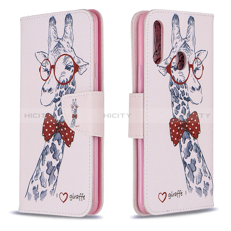 Coque Portefeuille Motif Fantaisie Livre Cuir Etui Clapet B01F pour Samsung Galaxy A20s Rose Plus