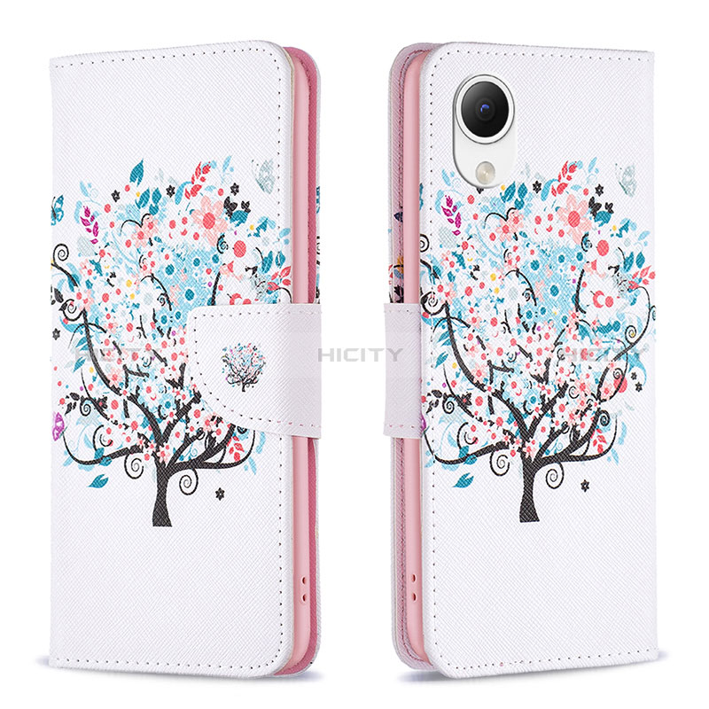 Coque Portefeuille Motif Fantaisie Livre Cuir Etui Clapet B01F pour Samsung Galaxy A23e 5G Blanc Plus